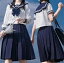 セーラー服 セットアップ 二本線 リボン コスプレ 大きいサイズ 半袖 上下セット 長袖 JK 女子 制服 高..