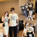 親子 ペアルック tシャツ 夏 ワンピース ワンピース ペア 夏服 親子コーデ 赤ちゃん 親子ペアルック ペアtシャツ 半袖 コーデ 家族 お揃い tシャツ ブ...