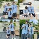 親子 ペアルック シャツ 夏 ペア 女子 ストライプ 半袖 シャツ パンツ(スカート付き) 韓国 2点セット 夏服 親子コーデ 赤ちゃん 親子ペアルック ペアシ...