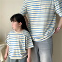 親子 ペアルック tシャツ 夏 ペア キッズ ストライプ ストリートコーデ 半袖 韓国 夏服 親子コーデ 赤ちゃん 親子ペアルック ペアtシャツ 半袖 コーデ ...