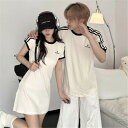 カップル ペア tシャツ ブランド レディース ワンピース シンプル カジュアル ワンピース トップス ペアルック カップル 春夏 服 メンズ tシャツ 半袖 おしゃれ ペアルック tシャツ カップル お揃い プレゼント 夫婦 おもしろ カップル 友達 ギフト人気