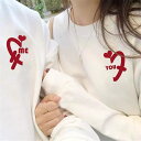 ペアルック トレーナー 春 裏起毛 可愛い ハート uネック フードなし ゆったり ブランド ペアルック カップル お揃い 服 秋 冬 レディース おしゃれ ペアルックトレーナー 大きいサイズ リンクコーデ ペアルック 冬 カップル お揃い プレゼント コーデ メンズ ブランド