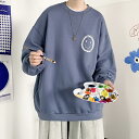 メンズ トレーナー おしゃれ 秋 冬 長袖 tシャツ プルオーバー プリント uネック ゆったり ストリートコーデ 秋 トレーナー メンズ ブランド トップス ...