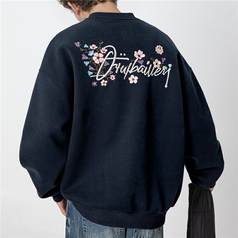 Rakuten - メンズ トレーナー おしゃれ 秋 冬 長袖 tシャツ プルオーバー フラワー 刺繍 パーカー uネック ゆったり ヘビーウエイト トレーナー メンズ ブランド トップス 人気 ロングtシャツ 春 秋服 韓国風 カジュアル 大きい サイズ メンズファッション オシャレ プレゼント