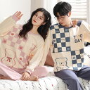 ペア パジャマ 長袖 男女2着 セット 春 カジュアル アニメ かわいい セットアップ 秋 綿 おしゃれ 高級 カップル ペア ルームウェア 春秋 ペアパジャマ...