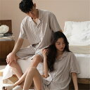 ペア パジャマ 半袖 夏 綿100% 男女2着 セット 春 セットアップ 綿 薄手 半袖トップス ロングパンツ 高級 カップル ルームウェア 春夏 ペアパジャマ...