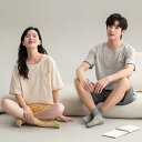 ペア パジャマ 半袖 夏 綿100% 男女2着 セット セットアップ 綿 高級 カップル ルームウェア 春夏 ペアパジャマ 結婚祝い プレゼント お祝い おもし...