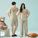 ペア パジャマ 半袖 夏 男女2着 セット 春 綿 ワンピース 薄手 高級 カップル ルームウェア 春夏 ペアパジャマ 結婚祝い プレゼント お祝い おもしろ ...