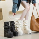 厚底 ブーツ レディース ルーズブーツ 冬 women ワーク 身長アップ 履きやすい ショートブーツ 歩きやすい きれいめ 細身 美脚 おしゃれ 厚底ブーツ ...