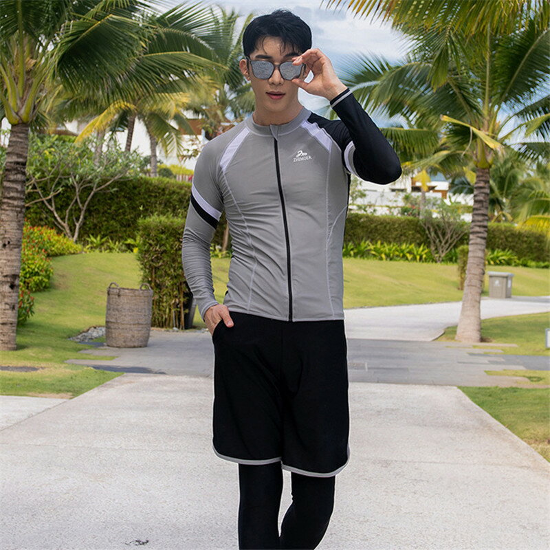ラッシュガード メンズ セット 水着 セットアップ 着痩せ ロングパンツ スポーツウェア フィットネス 長袖 海パンツ 体型カバー 水陸両用 上下セット レギンス サーフパンツ UVカット 紫外線対策 UV対策 水泳 競泳 ビーチ スイミング男性 大きいサイズ 日焼け止め