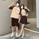 カップル ペア tシャツ ブランド シンプル ワンピース tシャツ セットアップ 半袖 2点セット ペアルック カップル 春夏 服 メンズ tシャツ 半袖 レディース ペアルック tシャツ 可愛い カップル お揃い プレゼント 夫婦 tシャツ おもしろ カップル 友達 ギフト 人気