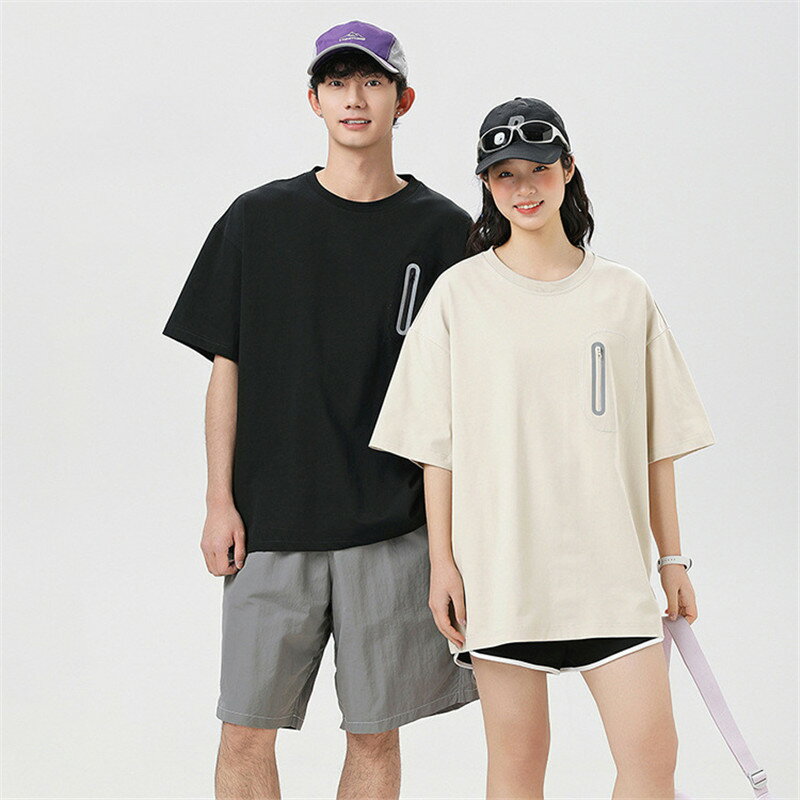 【韓国発】フロントジッパーポケットトップス 楽天市場】チャック ポケット tシャツの通販