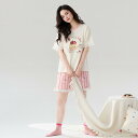 パジャマ レディース 夏用 ルームウェア 薄手 シンプル 春 カジュアル uネック 夏 セットアップ 綿 半袖トップス+ショートパンツ 春 かわいい 上下セット...