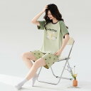 パジャマ レディース 夏用 ルームウェア 薄手 シンプル 春 カジュアル uネック 夏 セットアップ 綿 半袖トップス+ショートパンツ 春 かわいい 上下セット...