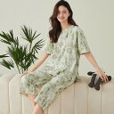 パジャマ レディース 夏用 ルームウェア 夏 シンプル カジュアル 半袖 シンプル 綿 薄手 2点セット 春 かわいい コットン 上下セット 7分丈 大人 半袖...