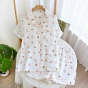 パジャマ レディース 夏用 ルームウェア 薄手 夏 シンプル カジュアル 夏 セットアップ ゆったり 綿 ガーゼ(お肌に優しい) 通気 春 かわいい 上下セット...