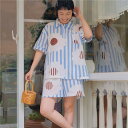 パジャマ レディース 夏用 ルームウェア 夏 シンプル カジュアル 夏 セットアップ 綿 ガーゼ 薄手 半袖トップス+ショートパンツ 春 かわいい コットン 上...