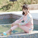 子供 水着 女の子 セット シンプル カジュアル キッズ 女子 学生 スイムウェア ラッシュガード 140 150 160 中学生 小学生 子供用フィットネス水...