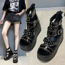 厚底 サンダル レディース ブーツサンダル シンプル ウエッジソール セクシー ローマ ハイヒール 身長アップ 歩きやすい 大人 旅行 厚底サンダル 靴 きれい...