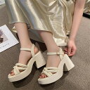 厚底 サンダル レディース ストラップ カジュアル ストリートコーデ ワンピース 韓国 ミュール 身長アップ 歩きやすい 大人 旅行 厚底サンダル ハイヒール ...