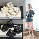 厚底 サンダル レディース スポーツサンダル カジュアル 夏 インフルエンサー スポーツ マジックテープ 身長アップ 歩きやすい 大人 旅行 厚底サンダル ハイ...