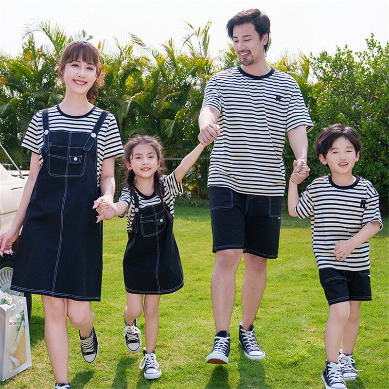 親子 ペアルック tシャツ 夏 ワンピース ボーダー セットアップ 高級 重ね着レイヤード ペア 夏服 親子コーデ 赤ちゃん 親子ペアルック ペアtシャツ 半袖 コーデ 家族 お揃い tシャツ ブランド 大人 子供 3人 プレゼント 男の子 可愛い 女の子 キッズ 運動会 家族写真