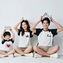 親子 ペアルック tシャツ 夏 ペア ハート トップス uネック 綿 韓国 高級 オーバーサイズ 夏服 親子コーデ 赤ちゃん 親子ペアルック ペアtシャツ 半袖...