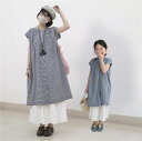 親子 ペアルック ワンピース キッズ 女子 ギンガムチェック シャツ ワンピース ペア 夏服 親子コーデ 赤ちゃん 親子ペアルック ペア ワンピース ブランド ...
