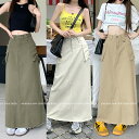 スカート ロング レディース 無地 シンプル ストリートコーデ aライン ポケット レトロ 着痩せ デニム スカート単品 夏 きれいめ 涼しい 春夏 マキシスカート 春夏物 フレアスカート 大きいサイズ 春 ベイカースカート マキシ ベイカー 体型カバー ボトム ゆったり