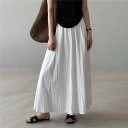 スカート ロング レディース 無地 シンプル ストリートコーデ カジュアル 夏 着痩せ 薄手 プリーツ スカート単品 きれいめ 涼しい 春夏 aライン マキシスカート 春夏物 フレアスカート 大きいサイズ 春 ベイカースカート マキシ ベイカー 体型カバー ボトム ゆったり