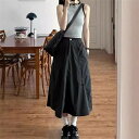 スカート ロング レディース 無地 シンプル aライン 大きいサイズ 着痩せ 秋 速乾 スカート単品 ダークグレー ポチャっり 夏 きれいめ 涼しい 春夏 マキシスカート 春夏物 フレアスカート 春 ベイカースカート マキシ ベイカー 体型カバー ボトム ゆったり