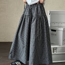 スカート ロング レディース シンプル ストリートコーデ 夏 つなぎ チェック aライン スカート単品 きれいめ 涼しい 春夏 マキシスカート 春夏物 フレアスカート 大きいサイズ 春 ベイカースカート マキシ ベイカー 体型カバー 着痩せ ボトム ゆったり