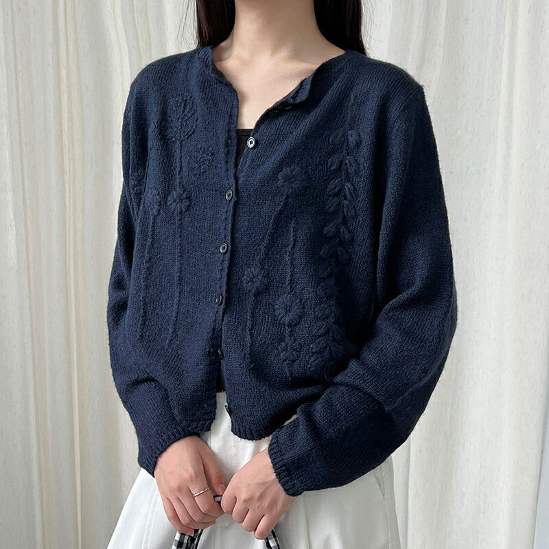 レディース カーディガン 秋 薄手 フラワー 刺繍 秋 カットソー カーディガン きれいめ ボレロ 秋用 ショート丈 長袖 ゆったり 冬 アウター レディース トップス UV カーディガン オーバーサイズ 秋冬 レディースファッション