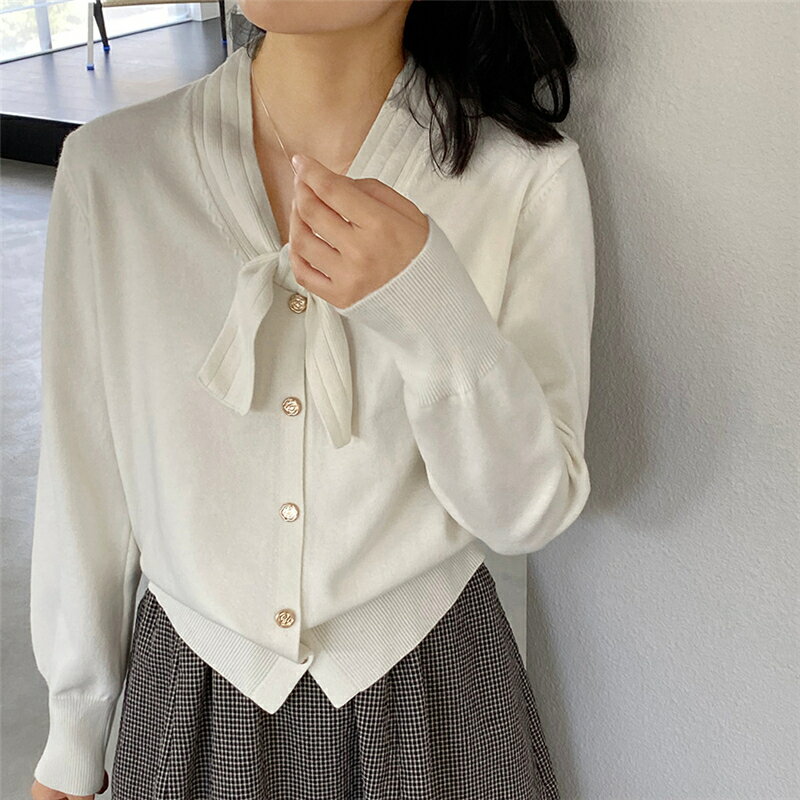 レディース カーディガン 秋 薄手 セーター 灰色 ショート丈 ニット リボン きれいめ ボレロ 秋用 ショート丈 長袖 ゆったり 冬 アウター レディース トップス UV カーディガン オーバーサイズ 秋冬 レディースファッション