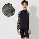 子供 水着 男の子 セット セットアップ ジッパー 長袖トップス ロングパンツ black 半袖 ラッシュガード キッズ 140 150 160 中学生 男子 小学生 子供用フィットネス水着 みずぎ スイミング スクール子供水着 スイムウェア 海水浴 水遊び 日焼け止め 防寒保温