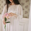 ルームウェア ワンピース レディース 夏 春 レトロ ネグリジェ レース ロング パジャマ ブランド かわいい 大人 長袖 春秋 おしゃれ 部屋着 ギフト スウ...