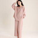 パジャマ レディース 冬用 長袖 ルームウェア きれいめ 秋 春 綿 薄手 Vネック エレガント セットアップ ゆったり シンプル 上下セット 大人 10分丈 冬 ロングパンツ おしゃれ 部屋着 秋冬 スウェット 寝巻き 大きいサイズ 可愛い