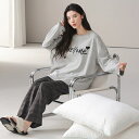 パジャマ レディース 冬用 長袖 ルームウェア 秋 uネック 大きいサイズ セットアップ ゆったり おしゃれ 春 綿100% 長袖トップス きれいめ コットン ...