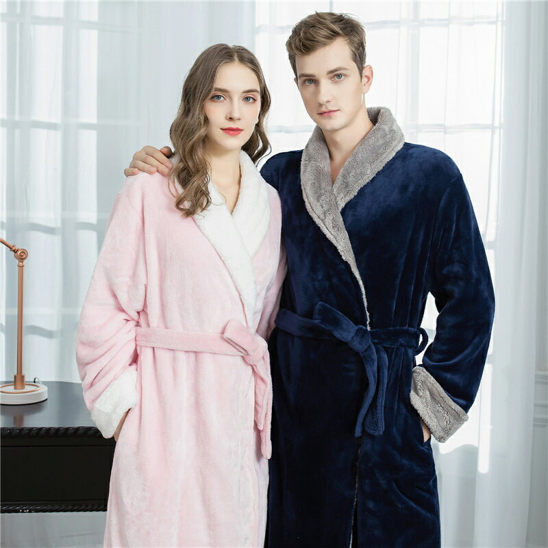 バスローブ ペア カップル もこもこ 厚手 冬 裏起毛 かわいい パジャマ 秋冬 ロング ルームウェア フランネル タオル地 レディース バスローブ単品 メンズ 大きいサイズ 高級 ガウン バスタオル ふわふわ 部屋着 母の日 プレゼント ママ 秋 着るタオル 風呂上がり