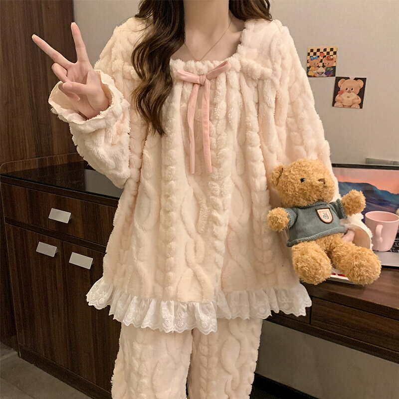 パジャマ レディース ルームウェア もこもこ あったか 厚手 防寒 冬 裏起毛 秋冬 パジャマ 女性用 かわいい 上下セット ふわふわ プルオーバー 冬 厚手 長袖 部屋着 セットアップ ルームウェア モコモコ 暖かい 大きいサイズ 着る毛布 ボア寝巻き 暖かい フランネル