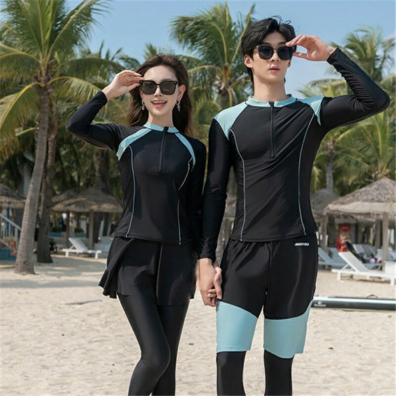 ラッシュガード ペア カップル シンプル カジュアル 大きいサイズ セットアップ ジッパー 長袖トップス..