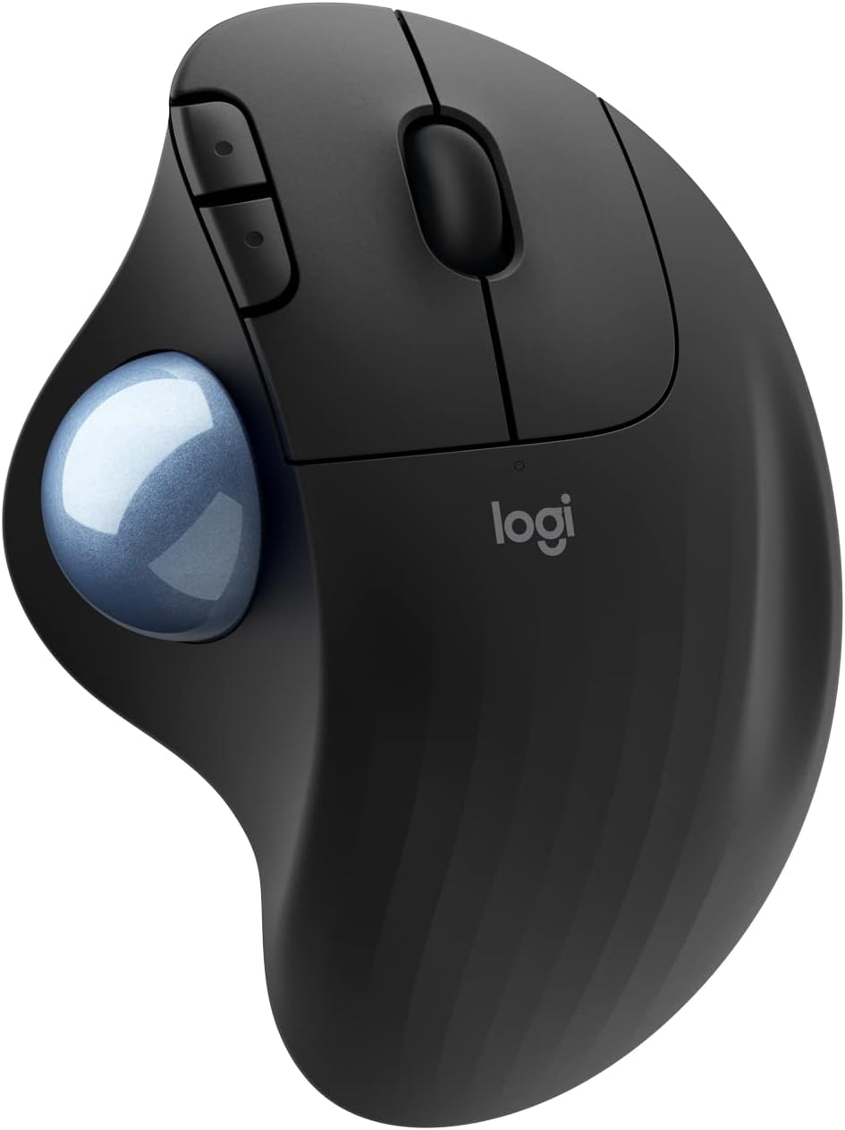 ロジクール マウス ERGO EM575S ワイヤレスマウス トラックボール logicool bluetooth トラックボールマウス 無線 M575S 腕 肩 指 疲れにくい グリップ デザイン 操作 ブラック USB レシーバー 滑らか 省スペース 学校 会社 仕事 事務 デスク プレゼント 送料無料