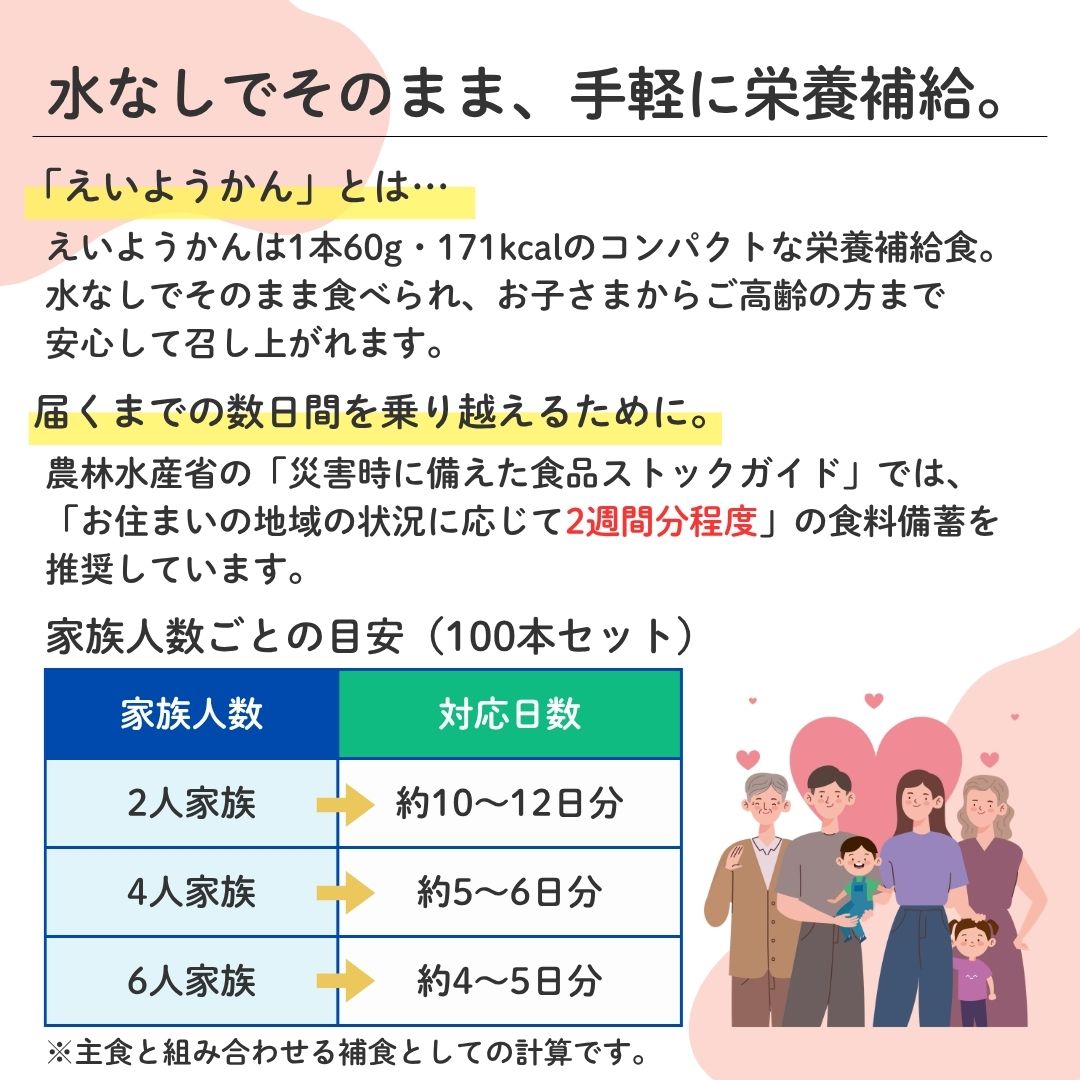 えいようかん 100本 20箱 防災 食品 非...の紹介画像3