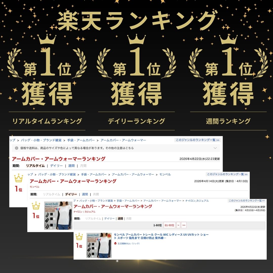 モンベル アームカバー uvテクト トレール クール uvテクト フィンガーレス WIC レディース UV UVカット ショート スポーツ 指先まで 日焼け防止 紫外線対策 通気性 速乾性 アウトドア 運転 #1107805 #1119185 #1118959 #1119183 mont-bell もんべる 送料無料 uvcare 2