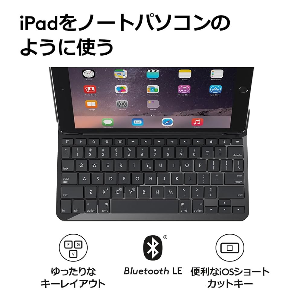 ロジクール タブレットキーボード iK1052BK ブラック Bluetooth キーボード一体型ケース iPad 第5世代 FOLIO 国内正規品 2年間メーカー保証