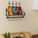 訳アリ 木製 Wall shelf ウォールシェルフ ナチュラル シンプル 洗面所 茶の間 フック タオル掛け 帽子 小物 ヴィンテージ レトロ プレゼント 新...