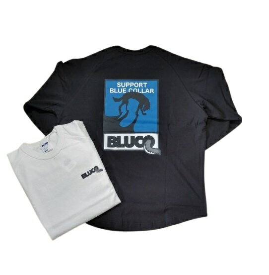 楽天MK CLOTHING STOREBLUCO ブルコ ラグランスリーブ Tシャツ ブラック ホワイト 2カラー 展開 RAGLAN L/S TEE Wolf バックプリント ストリート ワーク 2025春夏 ss 長袖 ロンT　送料無料