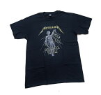 Lサイズ Metallica メタリカ ブラック 黒 半袖 Tシャツ メンズ レディース ユニセックス 古着好きにも バックプリントTシャツ バンドTシャツ ヘヴィメタル メタル・ジャスティス 送料無料 送料込み価格