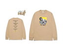 Mサイズ セール HUF ハフ 長袖Tシャツ SAND サンド ブラウン系 バックプリント ハフ×MilesDavis AT FILLMORE L/S TEE メンズ レディース ユニセックス 音楽 ジャズ 送料込み価格 送料無料