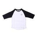 子供用 KIDS poler ポーラー 7分袖 ラグラン Tシャツ ブラック/ホワイト 白/黒 KIDS 7/10 VENDIAGRAM TEE - BLACK/WHITE バックプリント 130cm 140cm 150cm